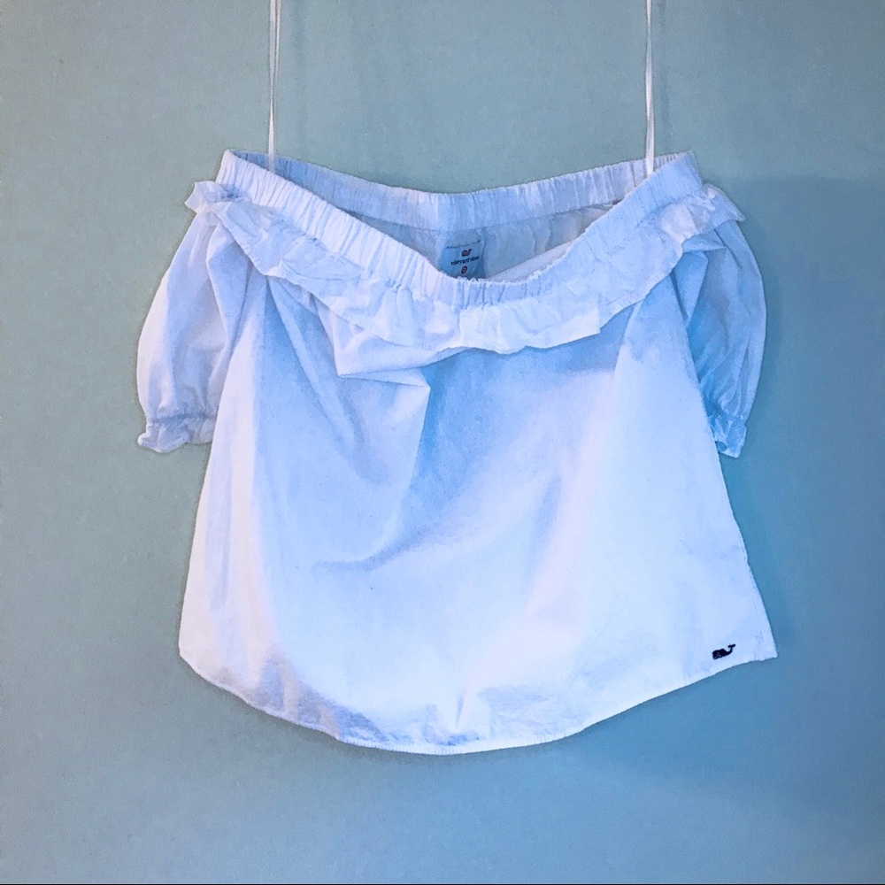 Vineyard Vines White Off the Shoulder Top - Picture 4 of 8